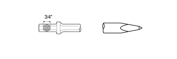 Pick Chisel Shank Hex 3/4" by CP Chicago Pneumatic - 6158040930 available now at AirToolPro.com