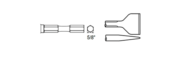 Flat Chisel Shank Hex 5/8"ATEX by CP Chicago Pneumatic - 6150029000 available now at AirToolPro.com