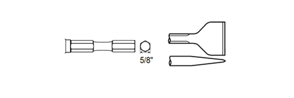 Flat Chisel Shank Hex 5/8" by CP Chicago Pneumatic - 6158044420 available now at AirToolPro.com