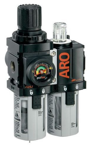Image of the ARO C38341-610 2-Piece FRL Combination Unit | 2000 Series | 1/2" Port Size | Relieving | Metal Bowl with Gauge | 120 SCFM, part number C38341-610.