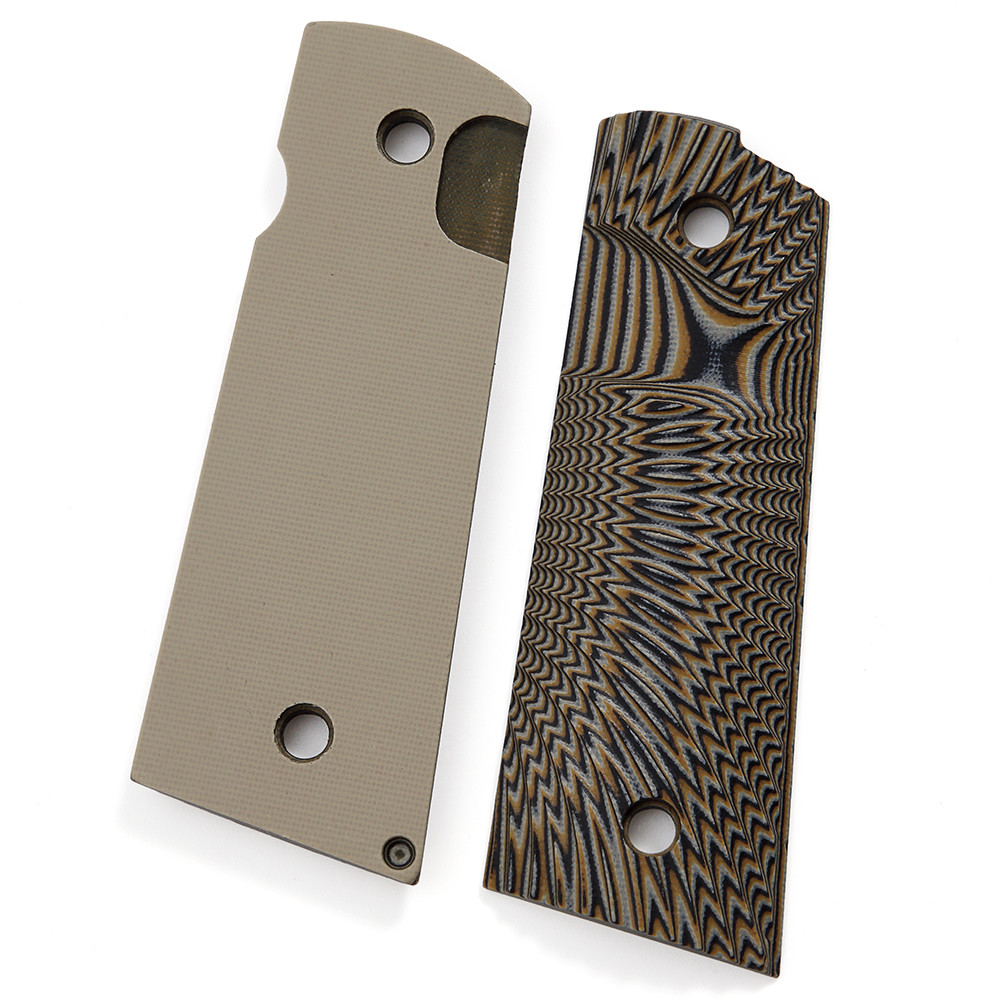 1911 G10 Grips, Full Size (Government/Commander) - Ambi Safety Cut - OPS Texture Red/Black in