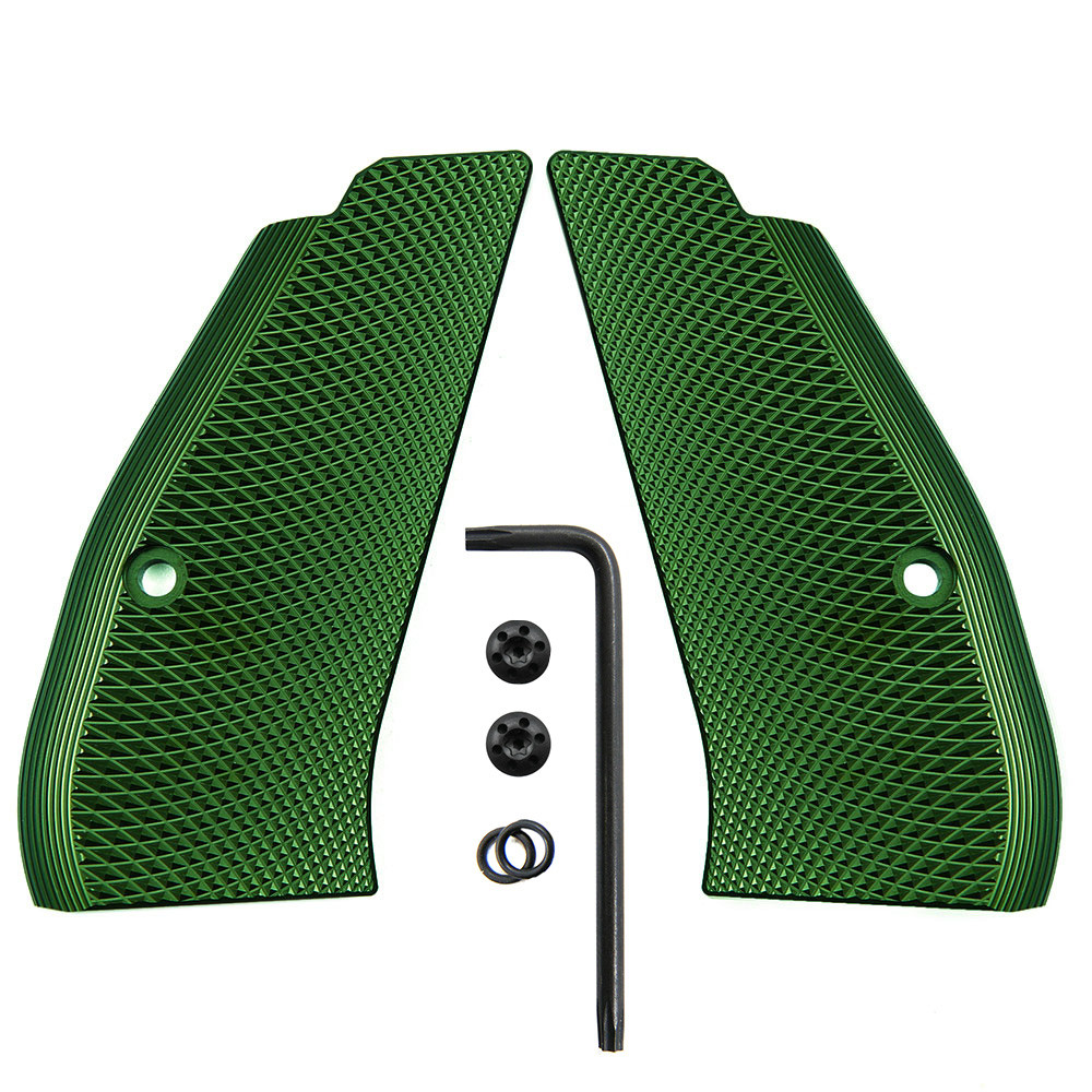 KSD Rosewood Grips For CZ Compact 75-85 / P-01 / PCR Handguns - Double-Checkering With Brass Logo - View #6