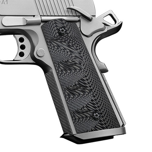 Cool Hand 1911 G10 Grips, for Full Size Government Commander, Gun Screws Included, Magwell Cut, for Left and Right Handed, Finger Grooves, Ambi Safety Cut, Gun Metal, H1M-T-5