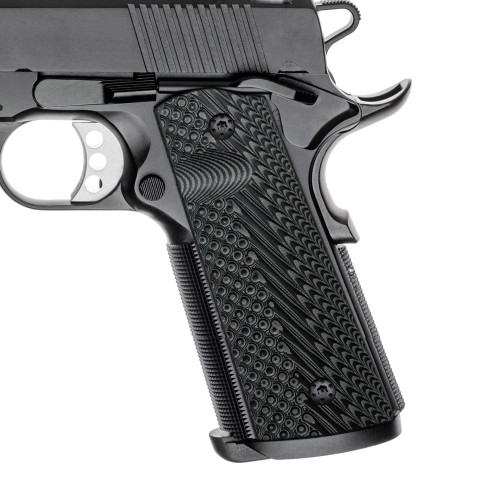 Cool Hand 1911 G10 Grips, Black Screws Included, Most Full Size Government Commander 1911 Pistol, Magwell Cut, Ambi Safety Cut, Mag Release, OPS Texture,  H1M-J1M-5
