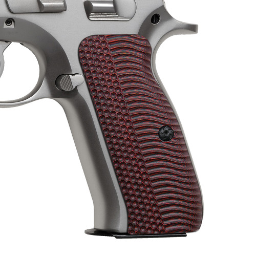 Cool Hand G10 Grips for CZ 75 Full Size, CZ 75 SP-01 Tactical, CZ 75B BD, Shadow 2, Balck Gun Grips Screws Included, Mild Aggressive OPS Texture, H6-J1-6