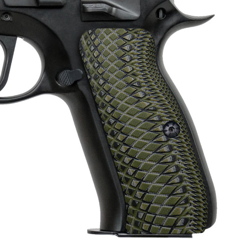 Cool Hand G10 Grips for CZ 75 Full Size, SP-01 Series, Shadow 2, 75B BD, SP-01, Tristar P120, Gun Grips Screws Included, Aggressive Snake Scale Texture, H6-2-21