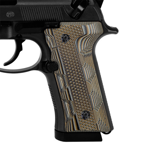 Cool Hand G10 Gun Grips for Beretta Vertec, M9A3, 92X, Custom Screws Included, Iron Texture, V-IRON-24