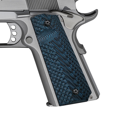 Cool Hand 1911 Grips Full Size for Kimber, Colt, Rock Island, Springfield, Taurus Pistol, Screws Included, OPS Texture, Ambi Safety Cut, Mag Release, H1-J1-8