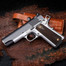 Cool Hand 1911 Wood Grips, Gun Grips Gold Screws Included, Full Size (Government/Commander), Checker Diamond Cut, Ambi Safety Cut, H1-DC-BW