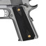 Cool Hand 1911 Wood Grips, Gun Grips Gold Screws Included, Full Size (Government/Commander), Checker Diamond Cut, Ambi Safety Cut, Gun powder dark grey, H1-DC-GW