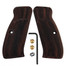 Cool Hand Wood Grips for CZ 75 Full Size, SP-01, 75B BD, Gun Grips Screws Included, Checker Diamond Cut Texture, Brown