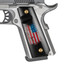 Cool Hand 1911 Slim Grips, High Polished Acrylic, with Patriotic American US Flag, Full Size (Government/Commander), Gold Screws Included, Mag Release, Ambi Safety Cut, H1S-S-ACUSFB