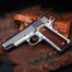 Cool Hand 1911 Wood Grips, Gun Grips Gold Screws Included, Full Size (Government/Commander), Checker Diamond Cut, Ambi Safety Cut, H1-DC-BW3