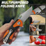 Cool Hand 5.59'' Ball Bearing Knife, Mini Folding Knives, 8Cr13 Stainless Steel Blade, Black & Orange G10 Handle, Liner Lock Mechanism, w/Pocket Clip, EDC Pocket Knives