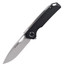 Cool Hand 4 3/8" Closed Ball Bearing Folding Knife, D2 Blade with Silver Stone Wash, Black G10 Handle, Liner Lock EDC Pocket Knives, 3904BK-D2