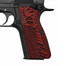 Cool Hand G10 Grips Replacement for Browning Hi Power and Tisas Regent BR9,  Aggressive Unique Texture, Grips Screws Not Included, 1/4'' Thin, Red/Black, HP-N1-6