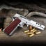 Cool Hand 1911 Full Size G10 Grips, Gun Grips Screws Included, Mag Release, Ambi Safety Cut, OPS Texture, Cherry, H1-JV-6