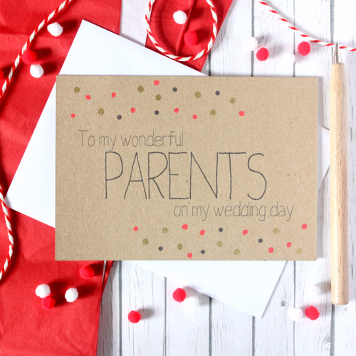 Parents Wedding Day Card. Card for my Parents. Wedding Card for Mum & Dad. Wedding Thanks. Bride Parents. Groom Parents. Mum Card. Dad Card