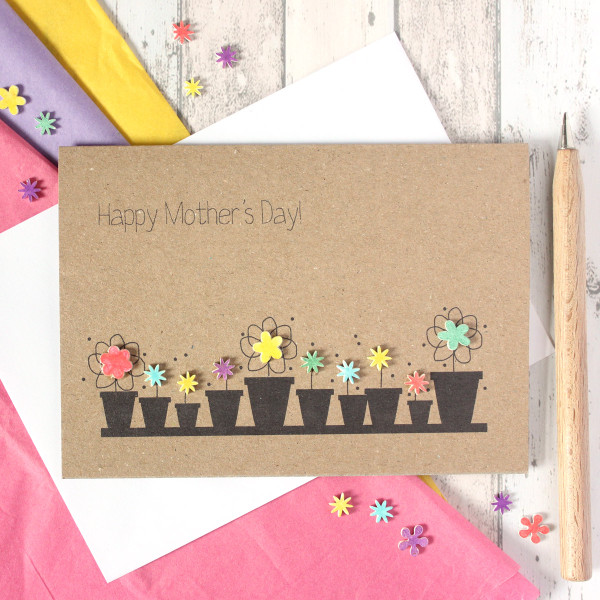 flower pot mothers day card