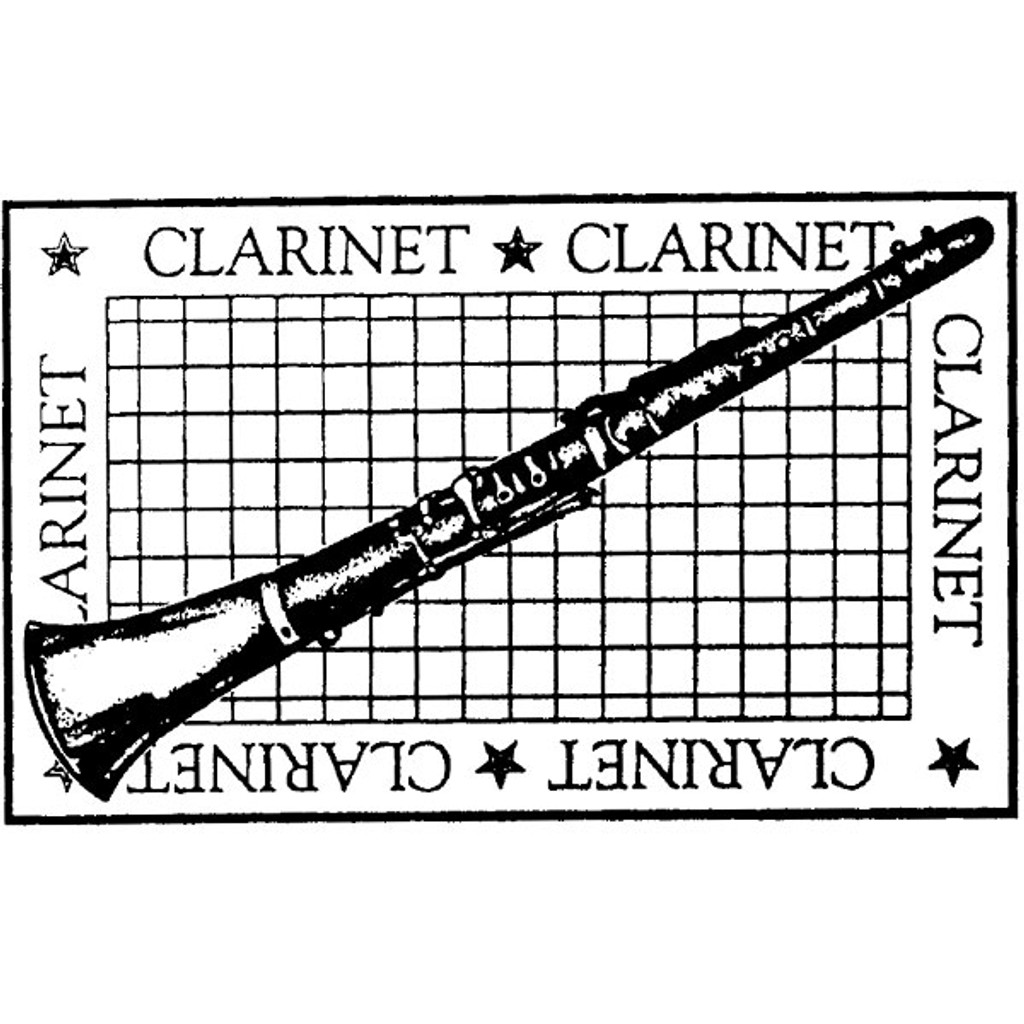 Clarinet  Small Wood Mounted Stamp by Classic Stampington & Company