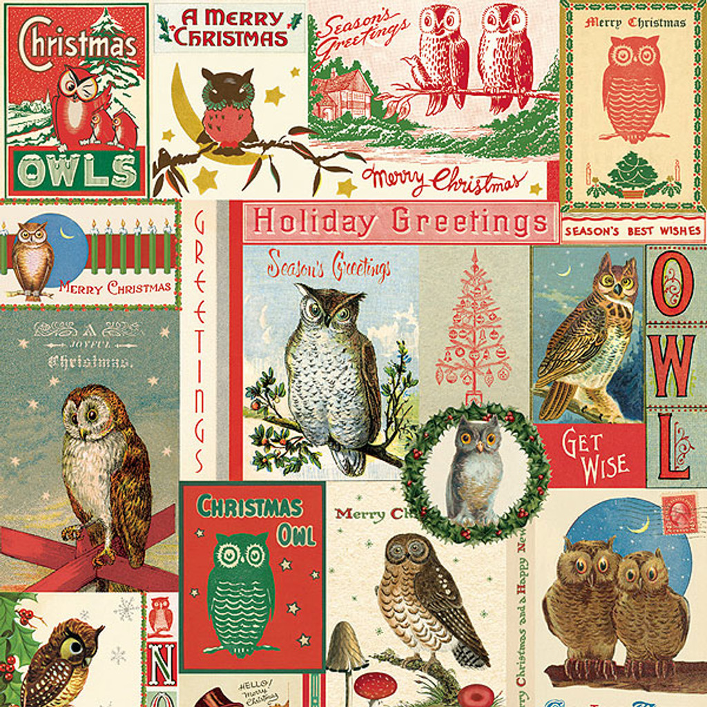 Cavallini & Co. Decorative Wrap   Christmas Owls