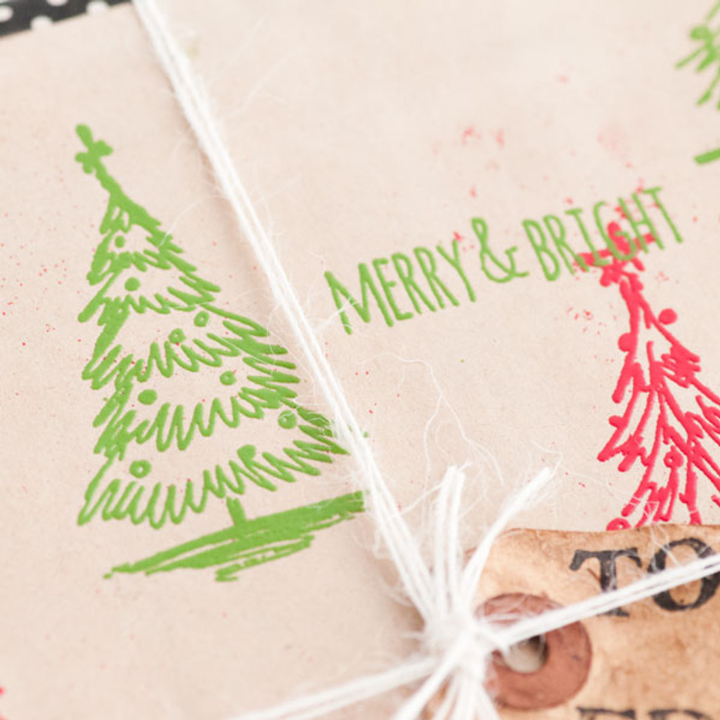 O Christmas Tree Stamped and Embossed Wrapping Paper Project