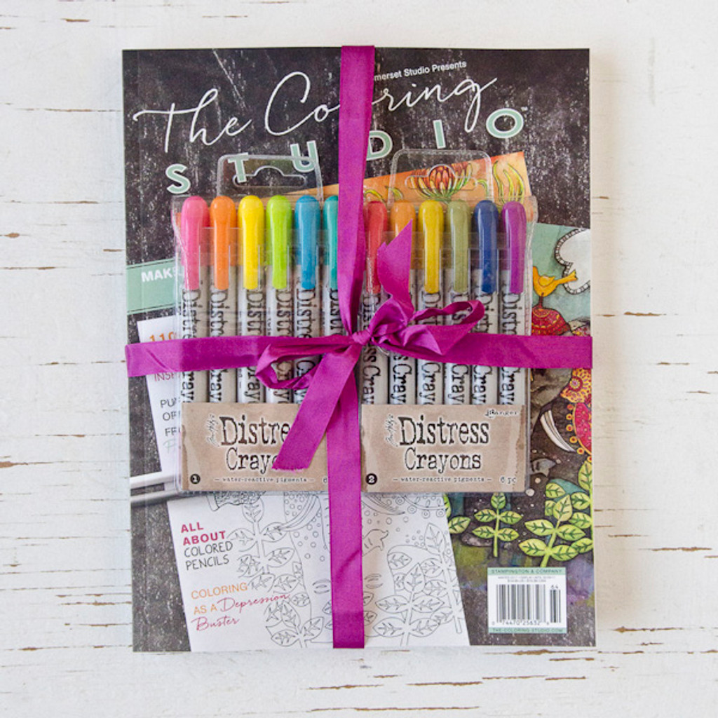 The Coloring Studio Gift Bundle with Tim Holtz Distress Crayon Sets Exp