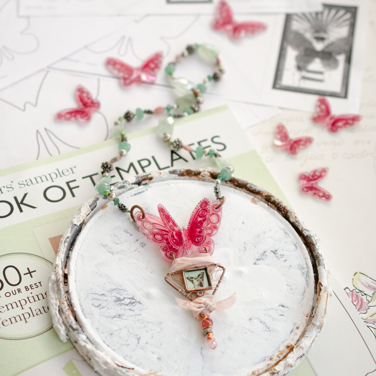 Shrink Plastic Butterfly Necklace by Johanna Love