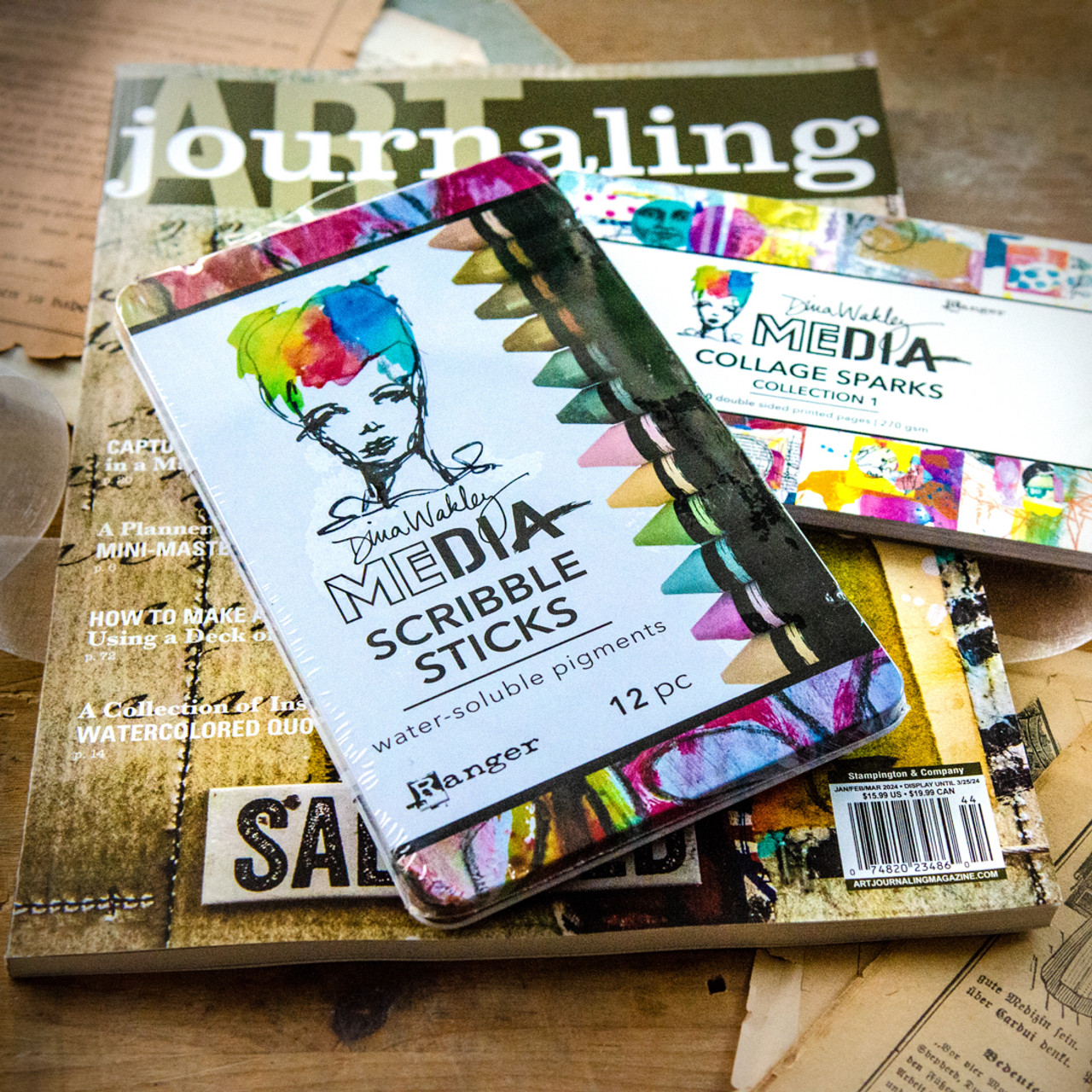 Happy Mail: Watercolor Crayons, Books & Magazines, Stencils