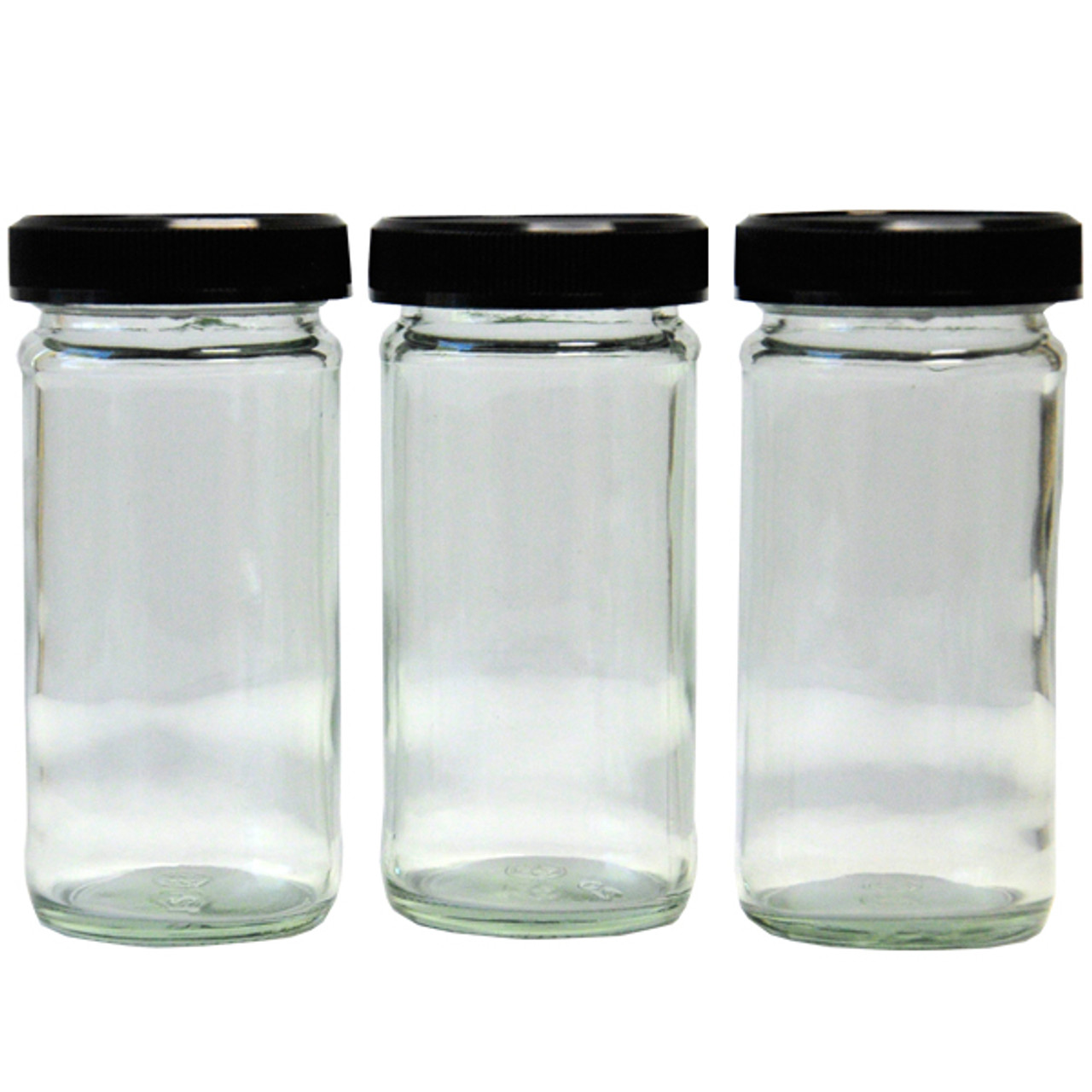 Round Black Lid Spice Jars â€” Set of 3