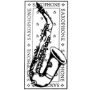 Saxaphone  Small Wood Mounted Stamp by Classic Stampington & Company