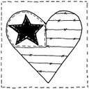 Heart Block #2  Small Wood Mounted Stamp by Classic Stampington & Company