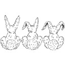 Bunny Trio  Medium Unmounted Stamp by Classic Stampington & Company