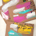 Paint Smeared Greeting Cards Project