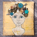 Good Thoughts Girl Mixed-Media Canvas