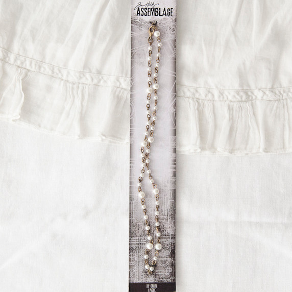 Tim Holtz Assemblage Rosary Chain  Pearl  18"