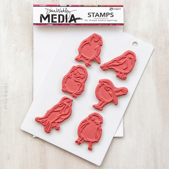 Dina Wakley Media Scribbly Birdies Stamp Set