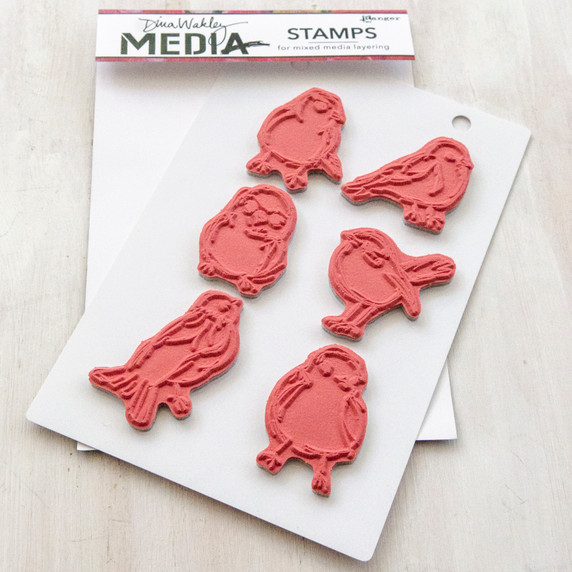 Dina Wakley Media Scribbly Birdies Stamp Set