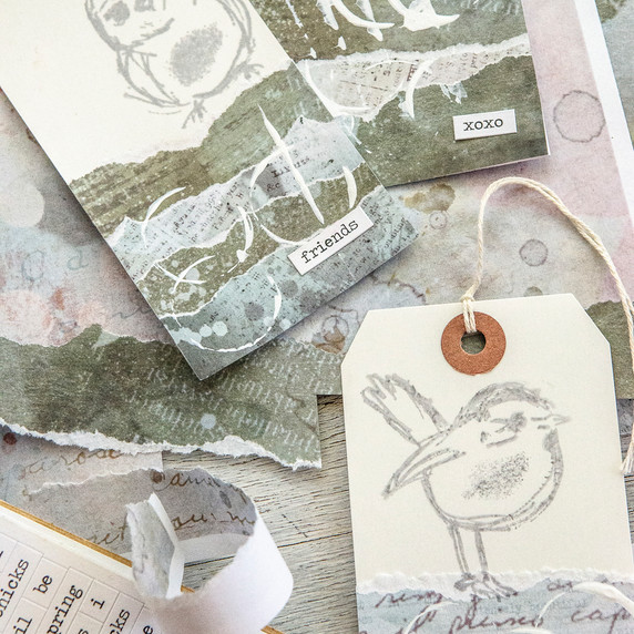 Torn Paper Tags and Cards Project