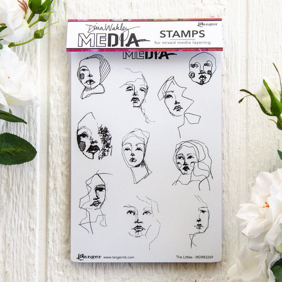 Dina Wakley Media The Littles Cling Stamp Set