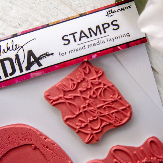 Dina Wakley Media Scribbled Text Elements Cling Stamp Set
