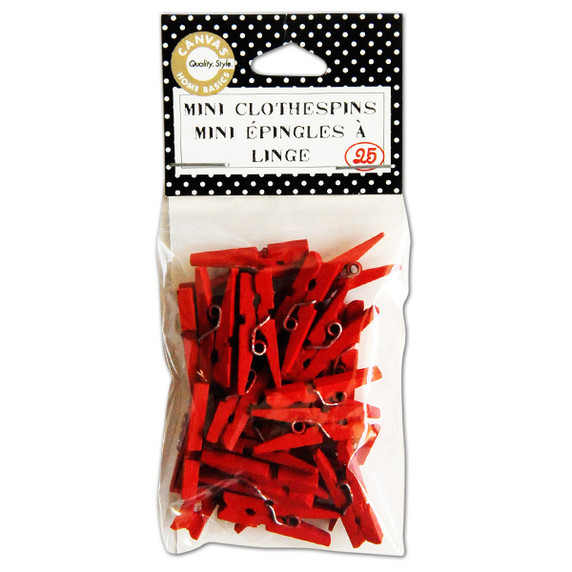 Canvas Corp Clothespins Mini  Red