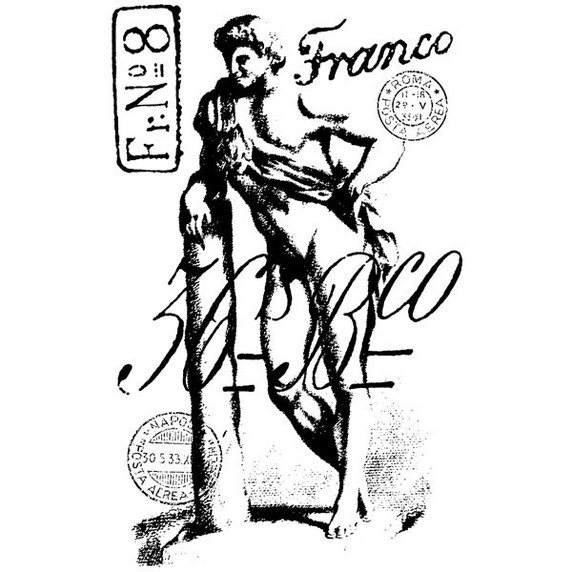 Franco Wood Mounted Stamp by Carin Andersson
