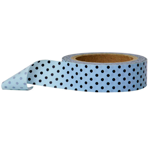 Washi Tape  Polka Dot Blue with Black