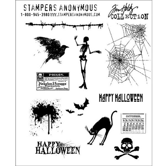 Stampers Anonymous Tim Holtz Cling Mount Stamp  Mini Halloween