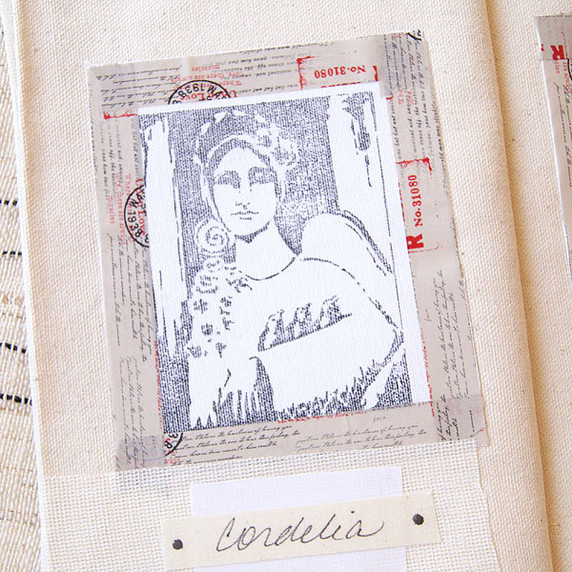 Stamped Canvas Portraits Journal Project by Pam Carriker