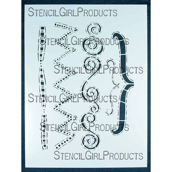 Stencil Girl Borders Stencil by Pam Carriker