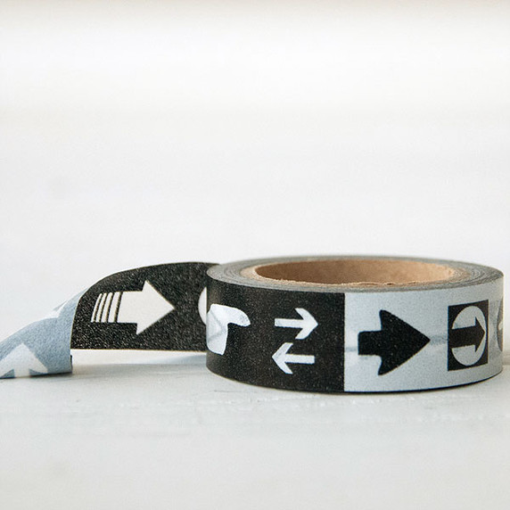 Washi Tape  Arrows and Signals White Black