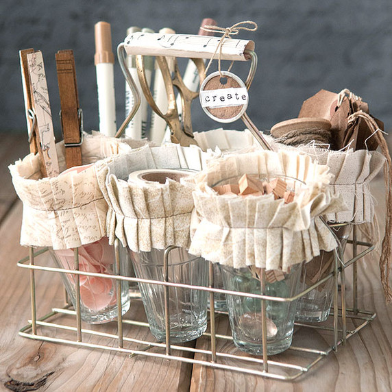 Shabby Chic Art Supplies Caddy