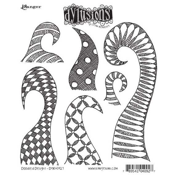 Ranger Ink Dylusions Cling Mount Stamp  Doodled Delight by Dyan Reaveley